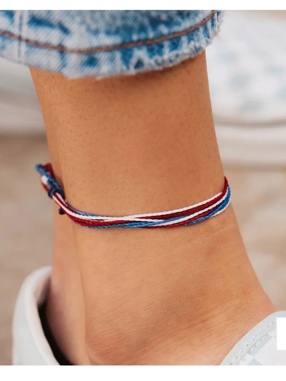 PURA VIDA Patriotic "Home For Our Troops" Anklet NEW Unisex RARE!